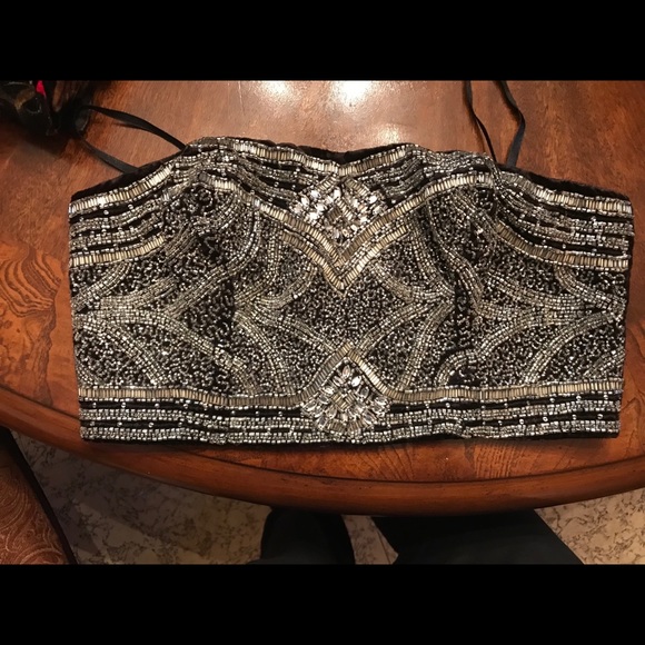 Kimchi Blue Velvet beaded crop top - Picture 1 of 3